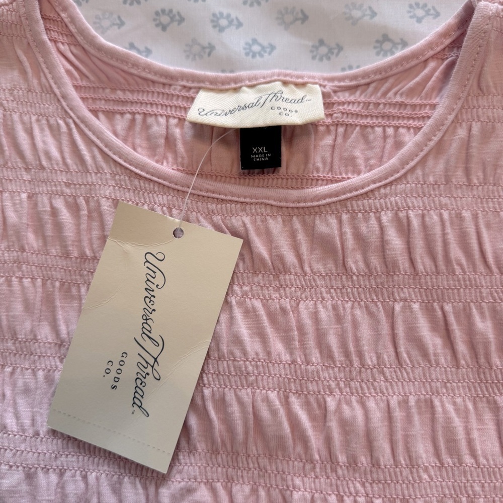 NWT Universal Thread Smocked Jersey Knit Maxi A-Line Dress - Pink XXL - Picture 4 of 6
